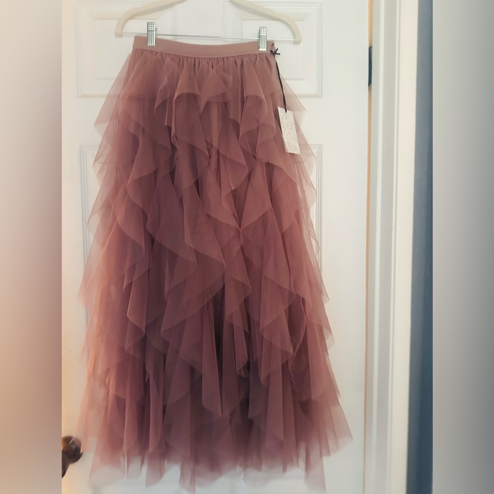 Rose Pink Tulle Maxi Skirt